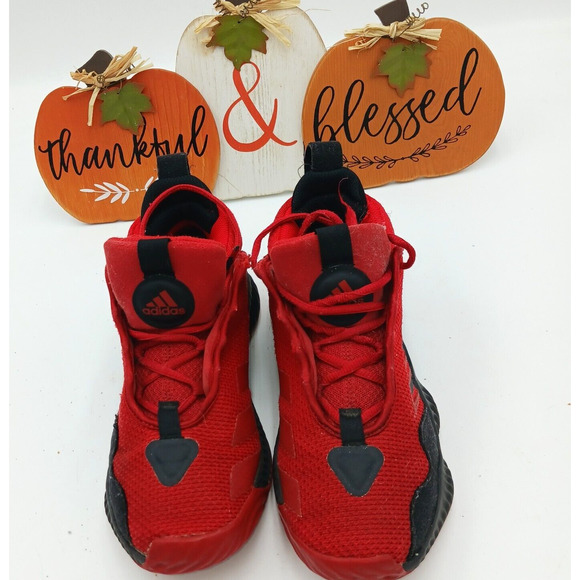 Adidas Mens Size 4.5 Red Athletic Shoes LVL 029002 - Picture 4 of 16